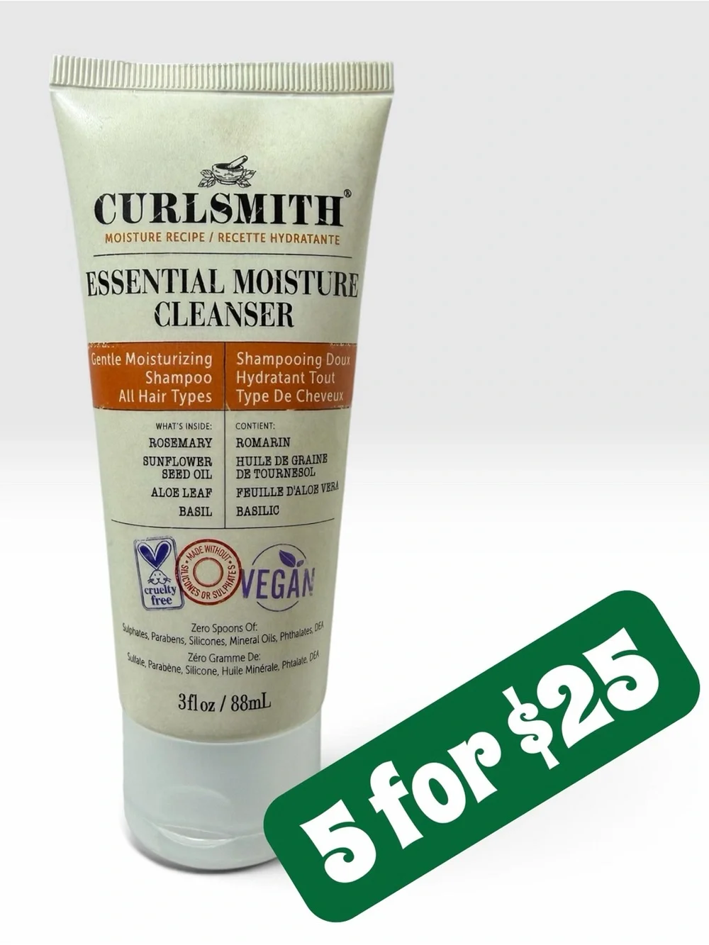 5 ITEMS FOR $25 • Curlsmith Essential Moisture Cleanser 3oz